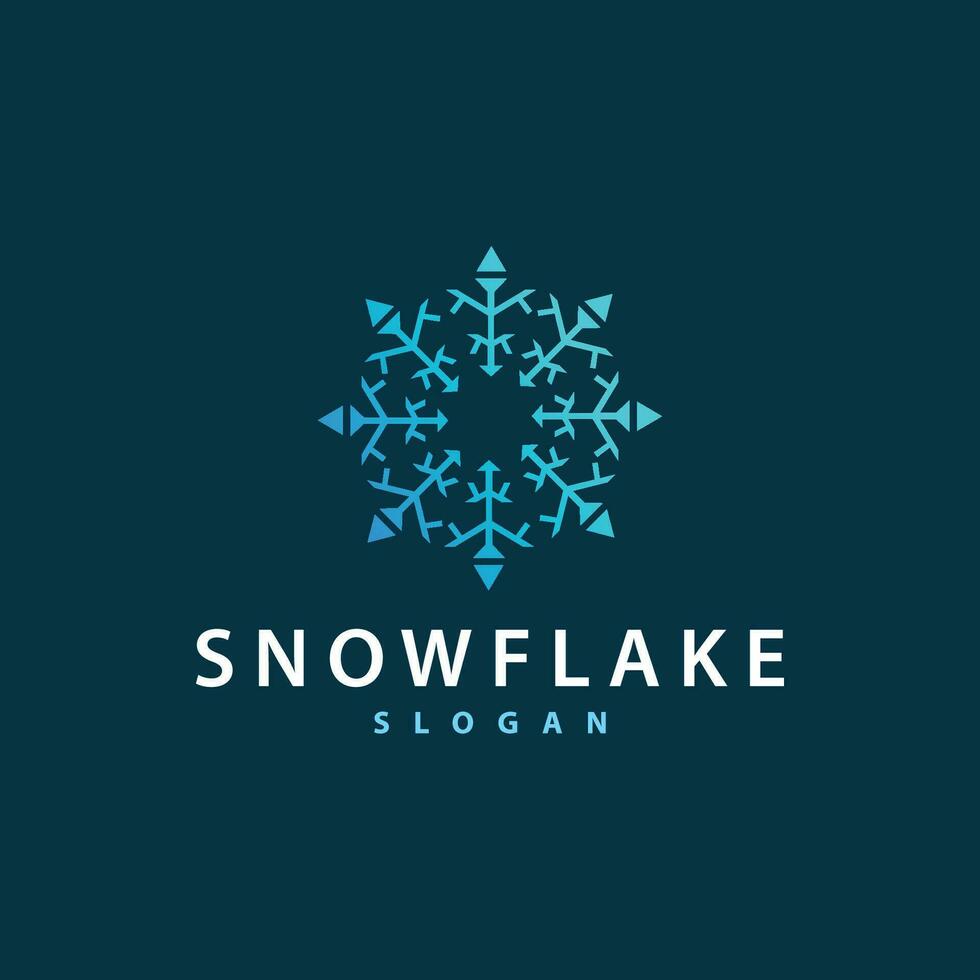 sneeuwvlok logo, winter seizoen ontwerp bevroren ijs gemakkelijk model- voor producten en technologie vector