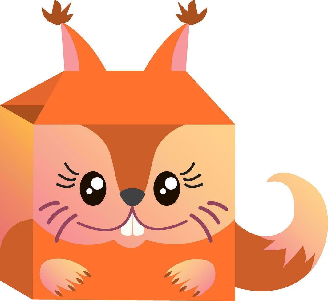 vector illustratie van schattig eekhoorn geschenk doos voor feestelijk kind ontwerp geïsoleerd Aan wit achtergrond