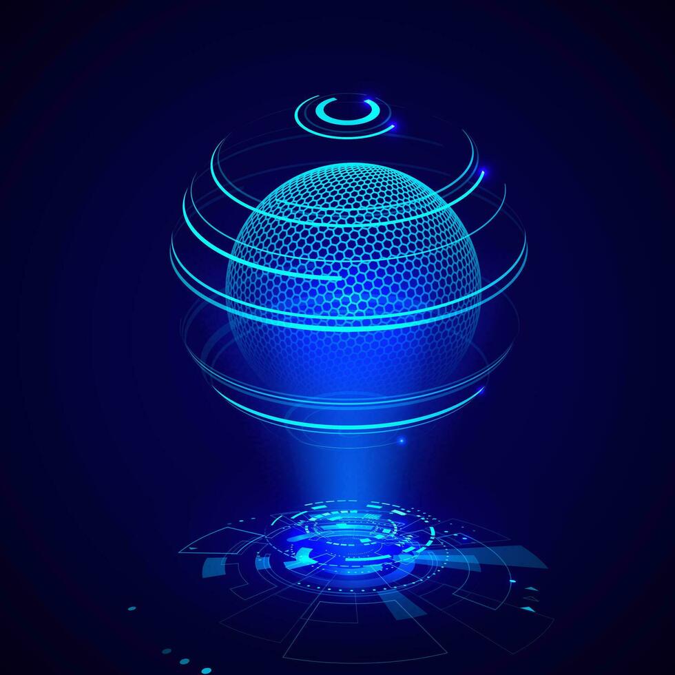 futuristische radartoestel hologram. hud controle of informatie paneel. sci fi netwerk scherm. vector illustratie