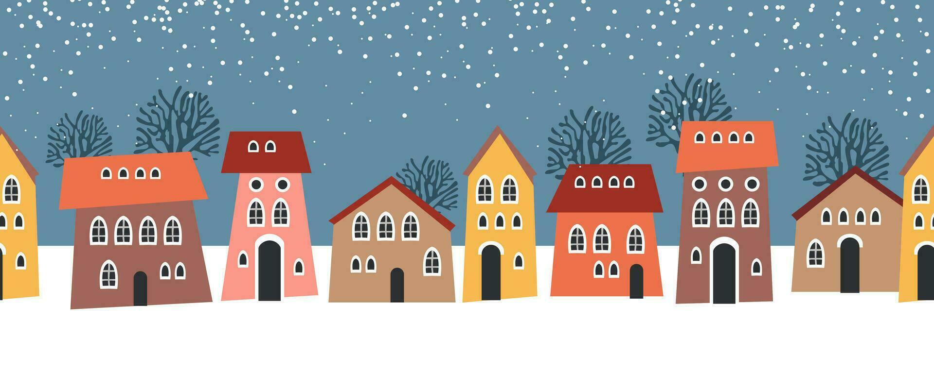 naadloos patroon winter landschap, Kerstmis nieuw jaar vector