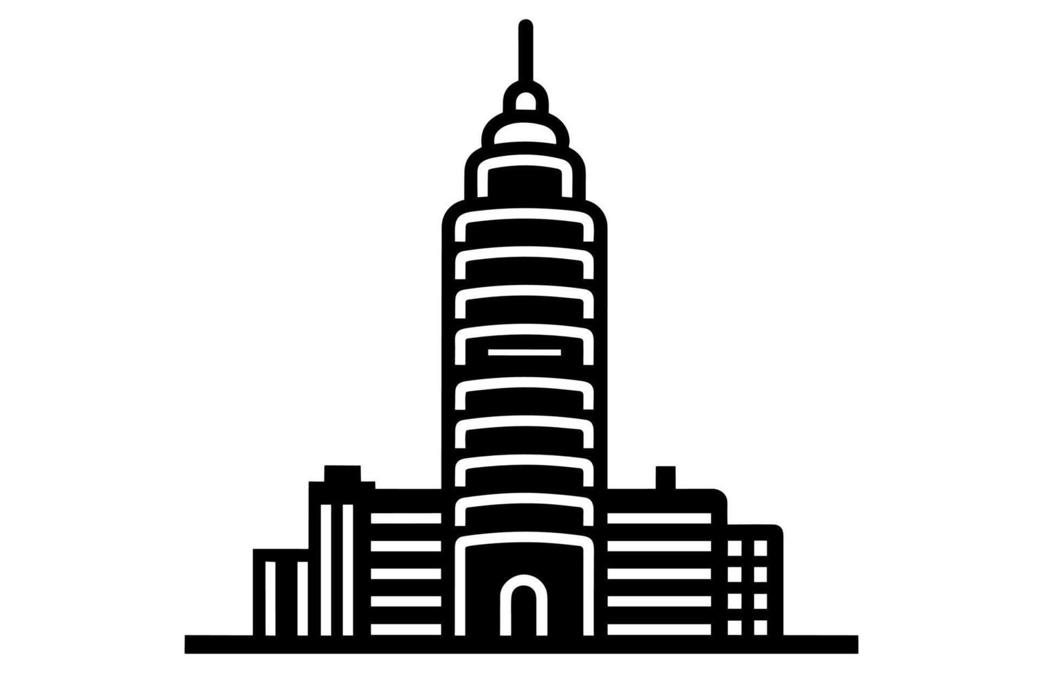 Taipei stad horizon, monochroom silhouet. vector illustratie, stadsgezicht gebouw abstract gemakkelijk vorm en modern stijl kunst vector ontwerp - Taipei stad.