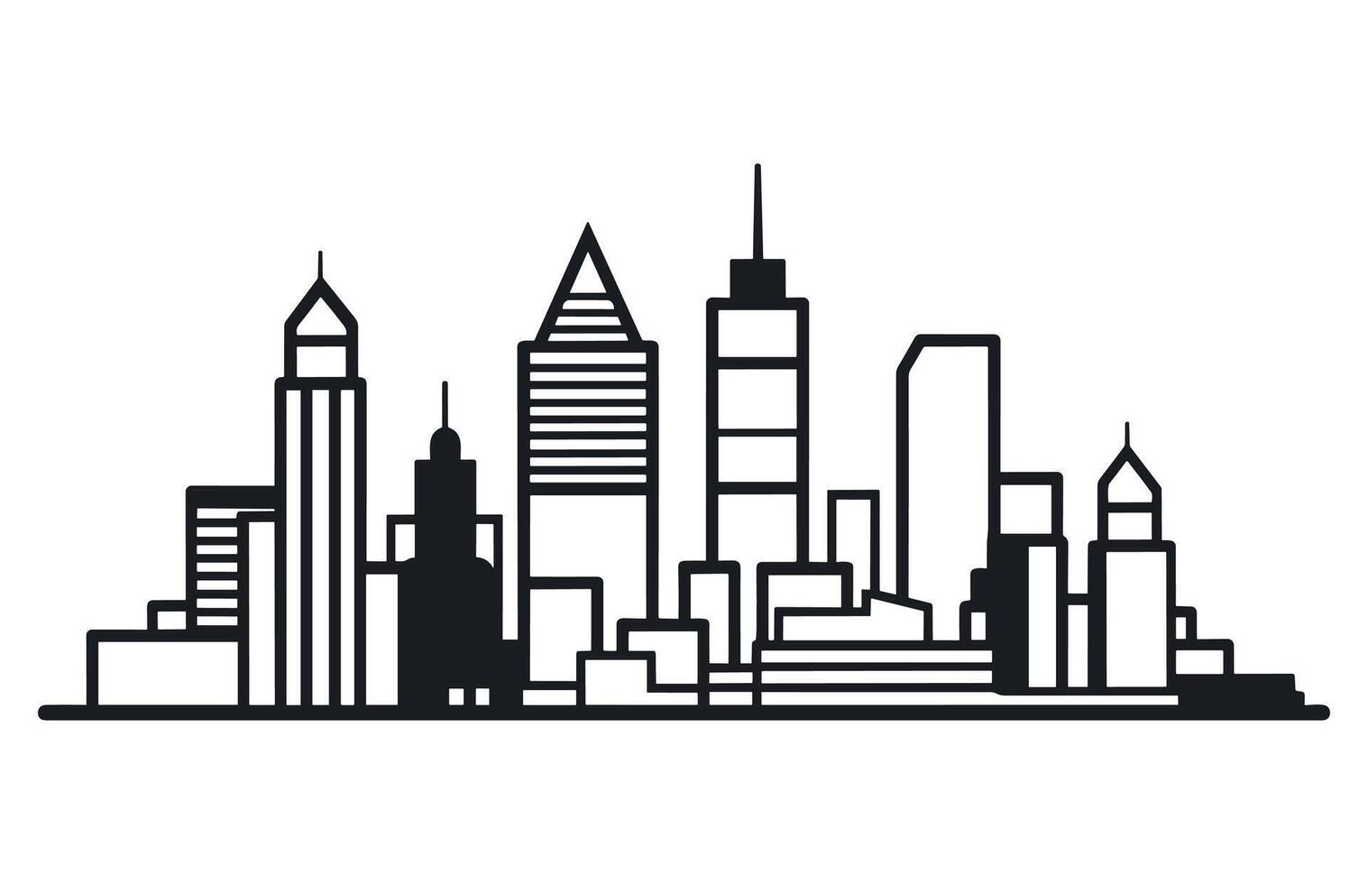 Philadelphia minimaal stijl stad schets horizon met typografisch. vector stadsgezicht met beroemd oriëntatiepunten.