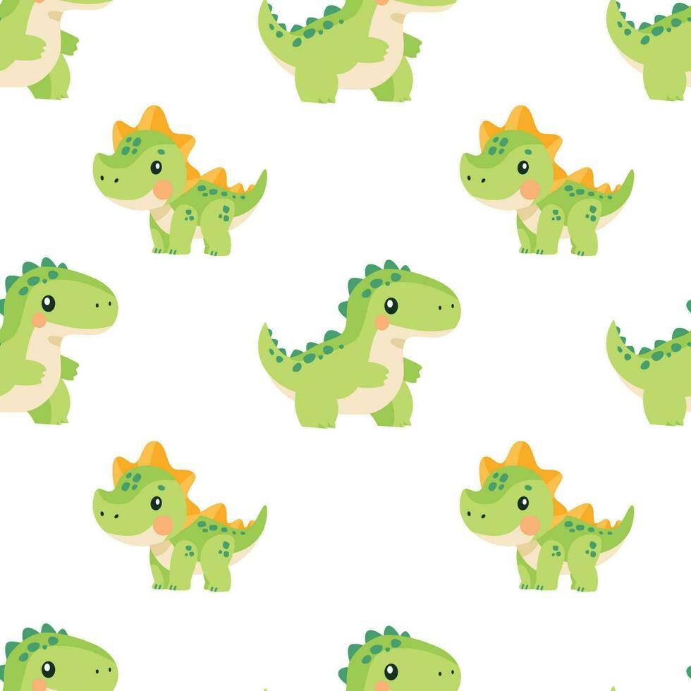 helder vector naadloos patroon. schattig dinosaurussen. patroon voor baby kleren, textiel, luiers en stoffen.