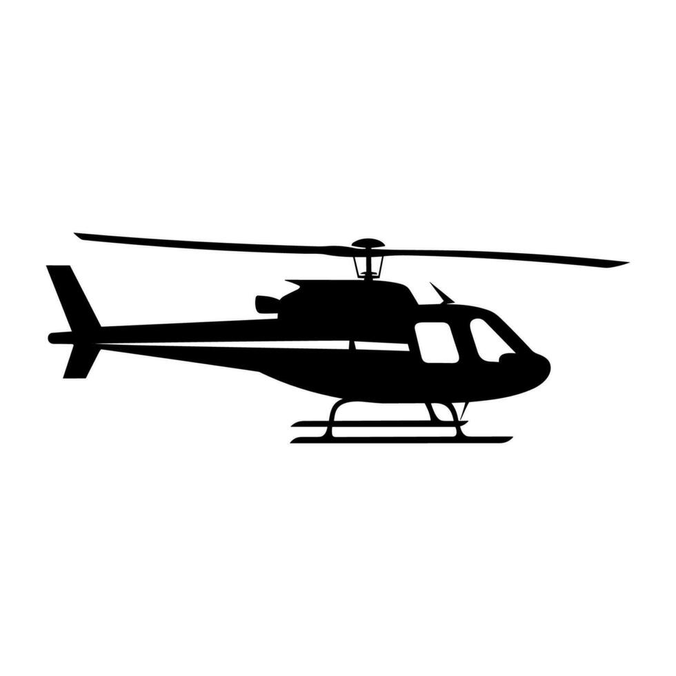 een helikopter silhouet vector geïsoleerd Aan een wit achtergrond
