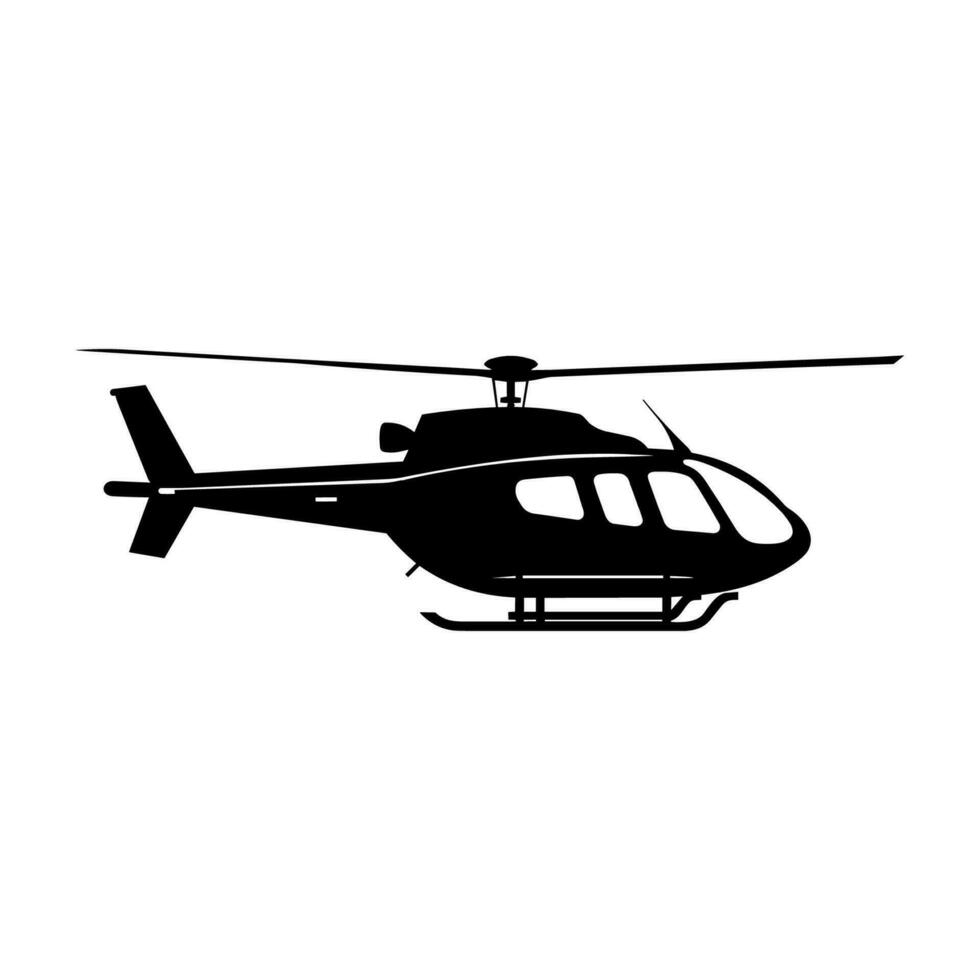 een helikopter silhouet vector geïsoleerd Aan een wit achtergrond