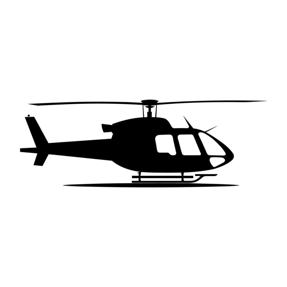 een helikopter silhouet vector geïsoleerd Aan een wit achtergrond