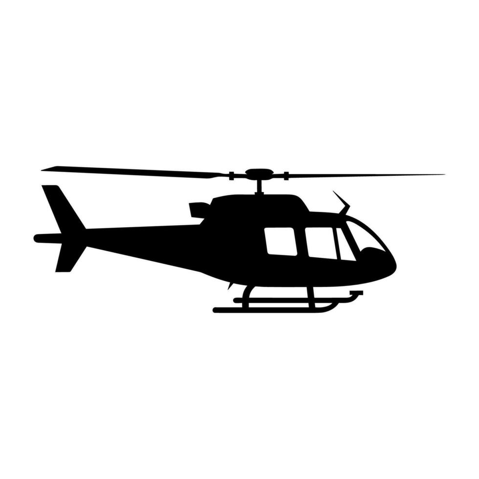 een helikopter silhouet vector geïsoleerd Aan een wit achtergrond