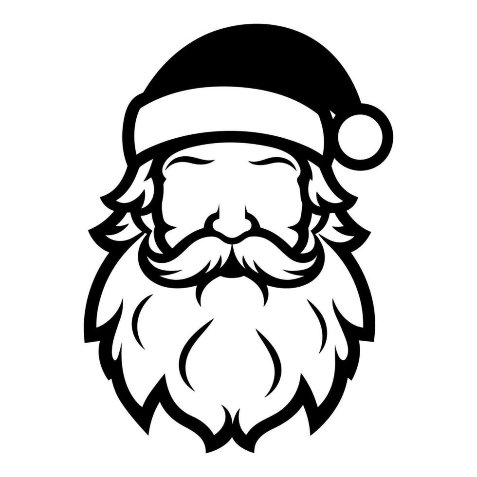 een Kerstmis de kerstman claus en hoed vector silhouet geïsoleerd Aan een wit achtergrond