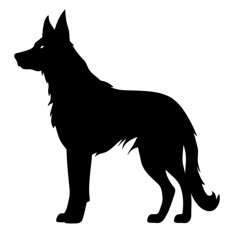 een eng hond vector silhouet geïsoleerd Aan een wit achtergrond