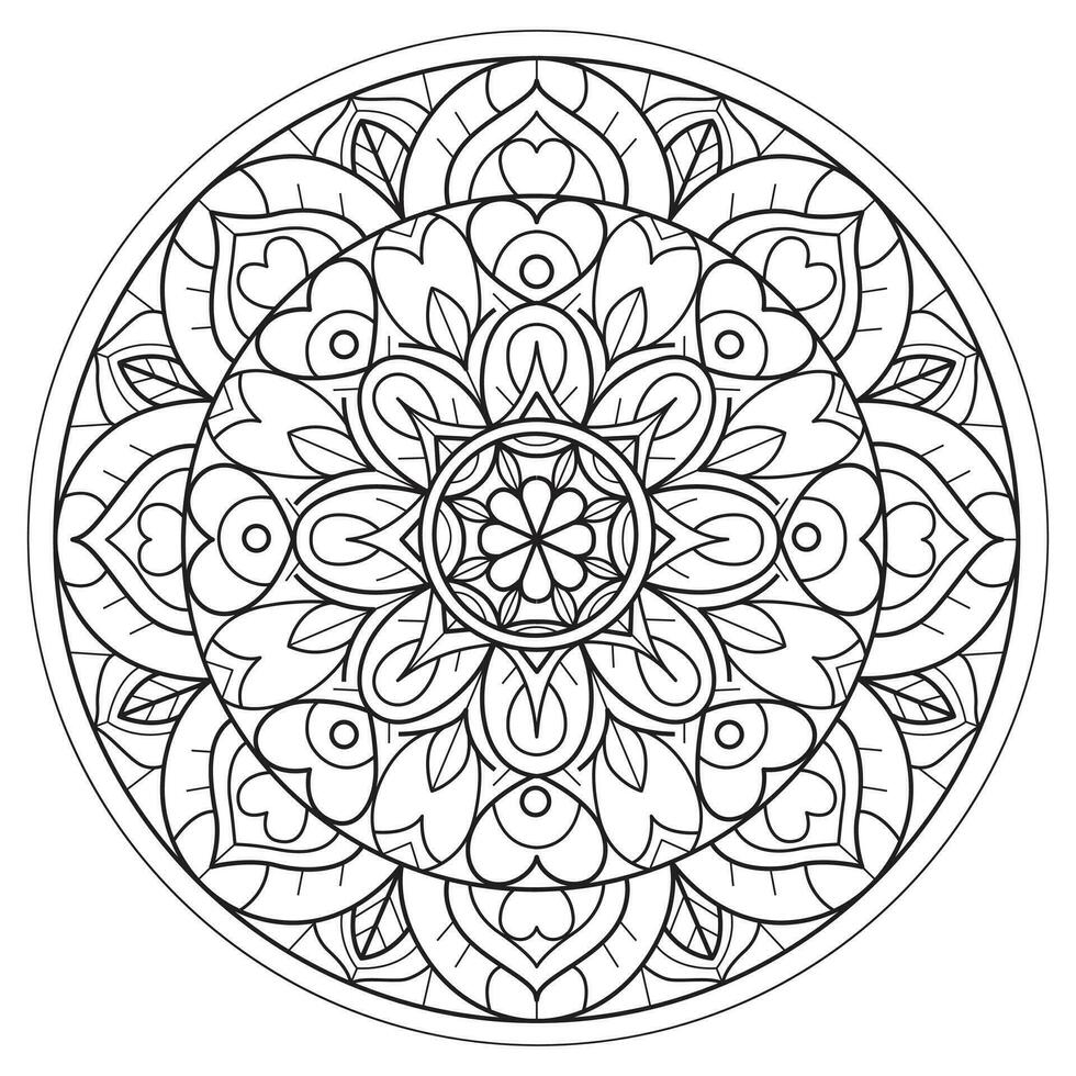 hart mandala hand- getrokken voor volwassen kleur boek vector