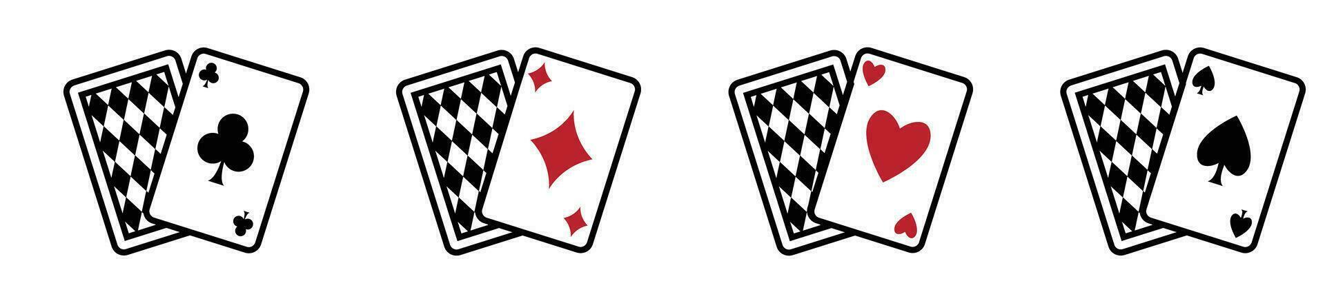 spelen kaart spel icoon hart diamant Klaver en spade symbool vector