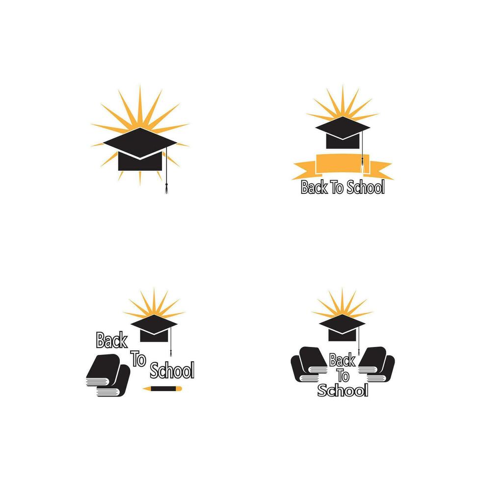 terug naar school- onderwijs Universiteit logo ontwerp illustratie vector