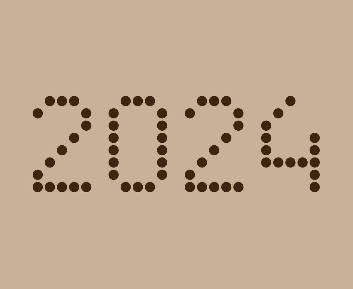 2024 gelukkig nieuw jaar abstract bruin grafisch ontwerp vector logo symbool illustratie