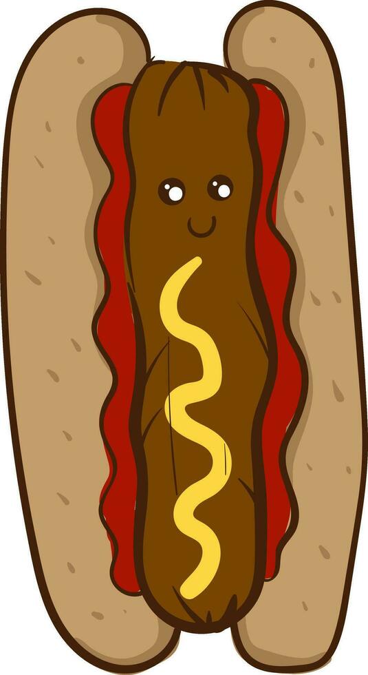 schattig tekenfilm hotdog vector of kleur illustratie