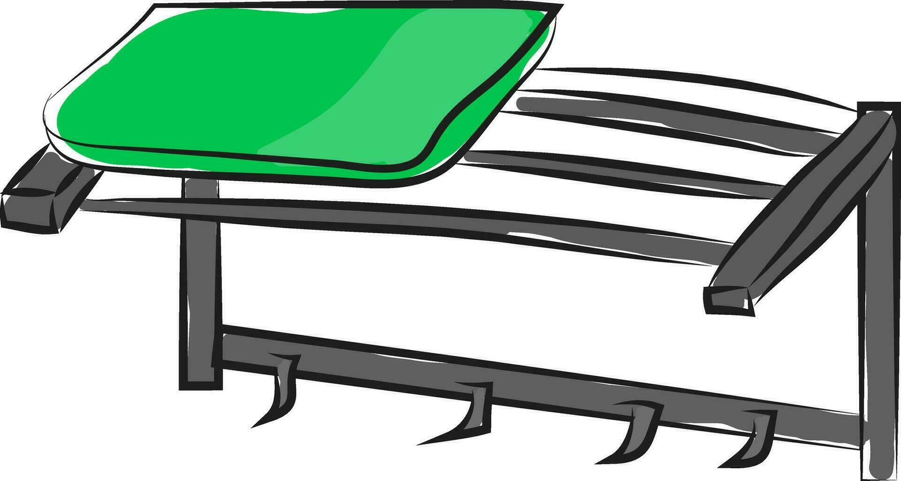 gemakkelijk vector illustratie van een groen en grijs jas hanger vector illustratie Aan wit achtergrond