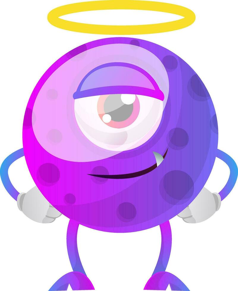 een ogen Purper monster van paradijs illustratie vector Aan wit achtergrond