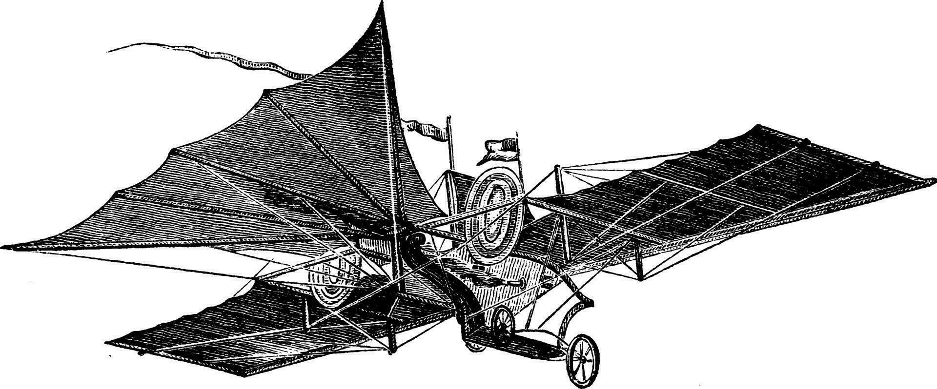 henson vliegend machine, wijnoogst illustratie. vector
