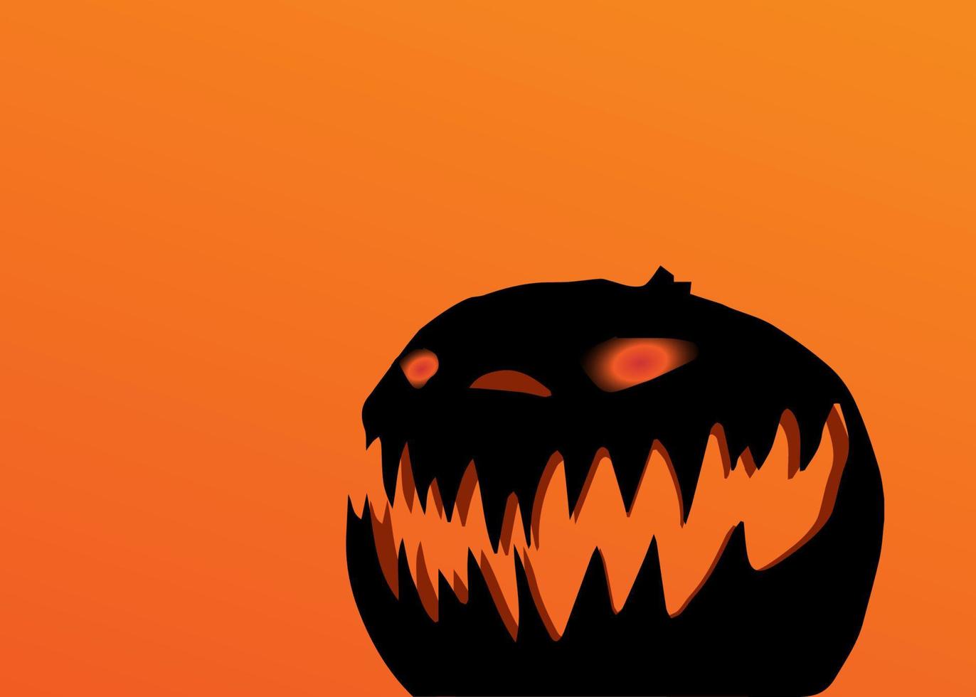 happy halloween pompoen hoofd banner vector design poster elementen logo's, badges, etiketten, pictogrammen en objecten. Halloween-uitnodiging geïsoleerd op oranje achtergrond
