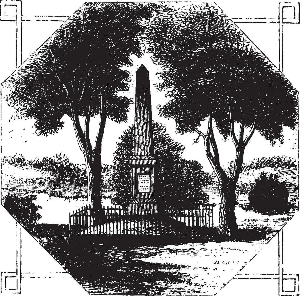 verdrag monument, vintage illustratie vector