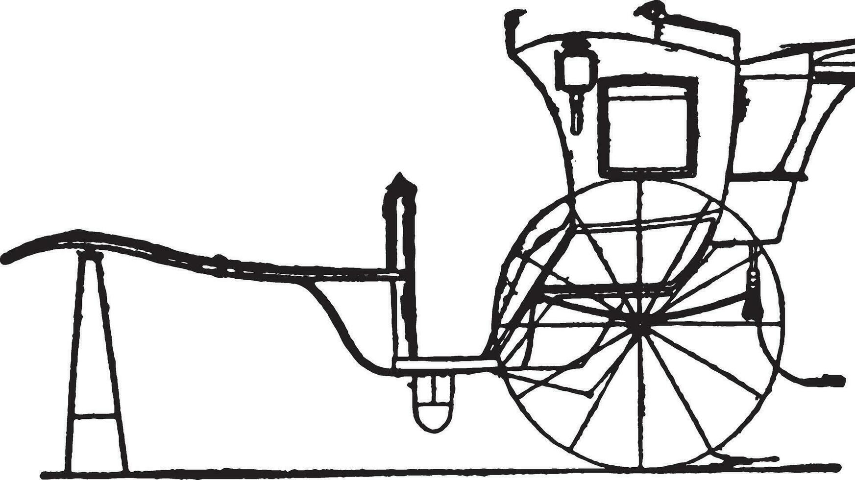 hansom taxi, wijnoogst illustratie. vector