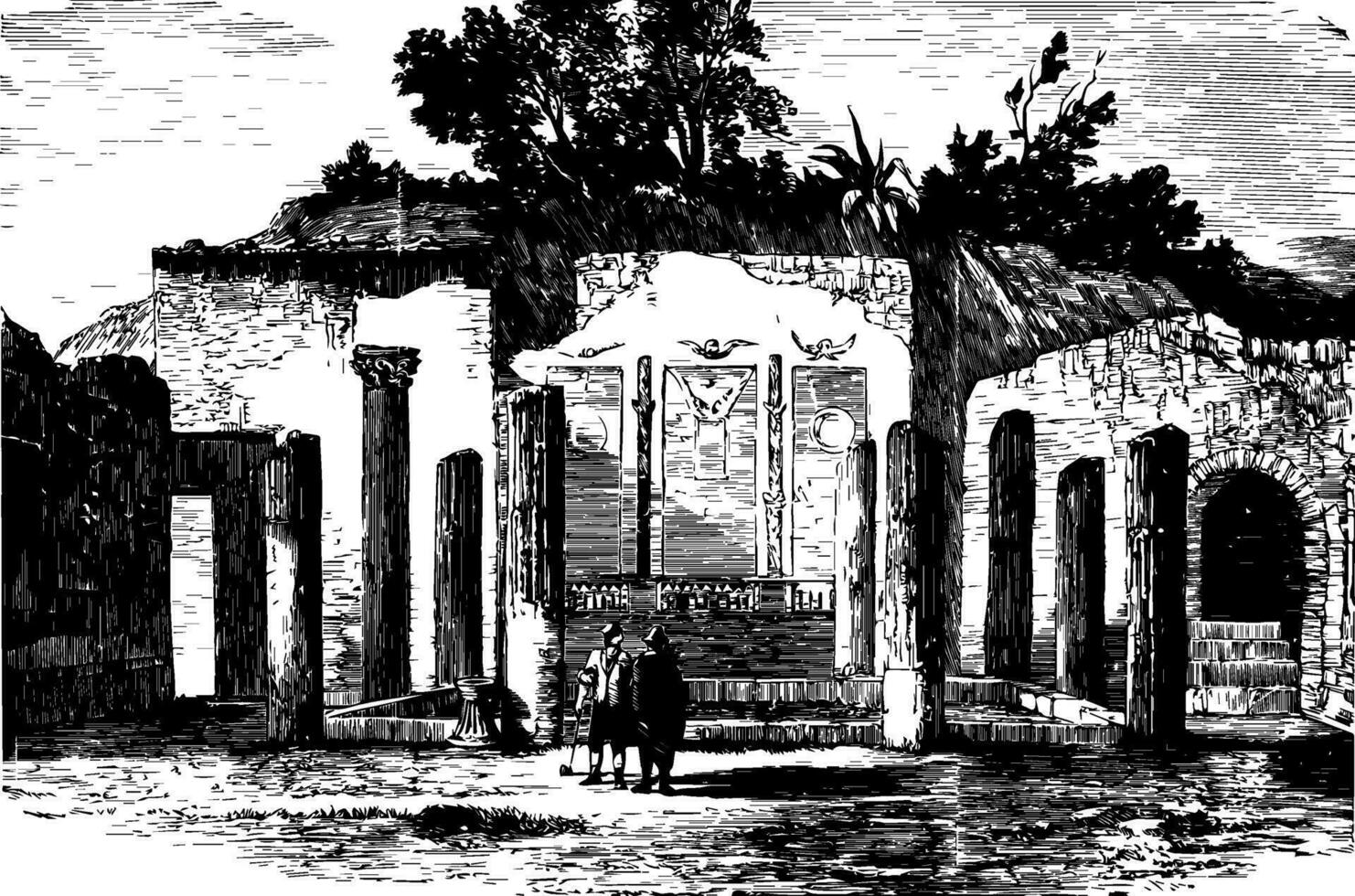 ruïnes wijnoogst illustratie. vector