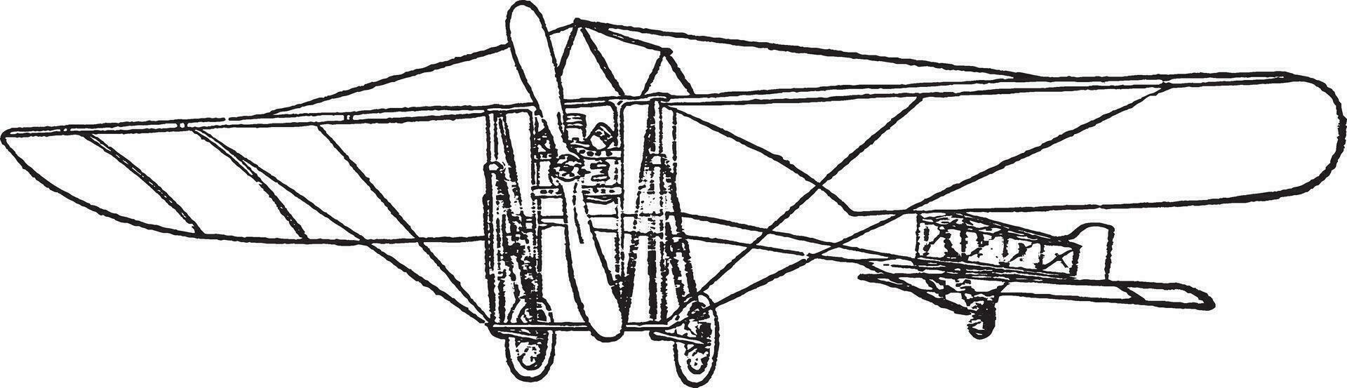 eendekker, wijnoogst illustratie. vector