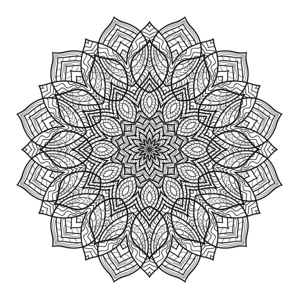 cirkelpatroon van mandala op witte geïsoleerde achtergrond, vectorillustratie vector