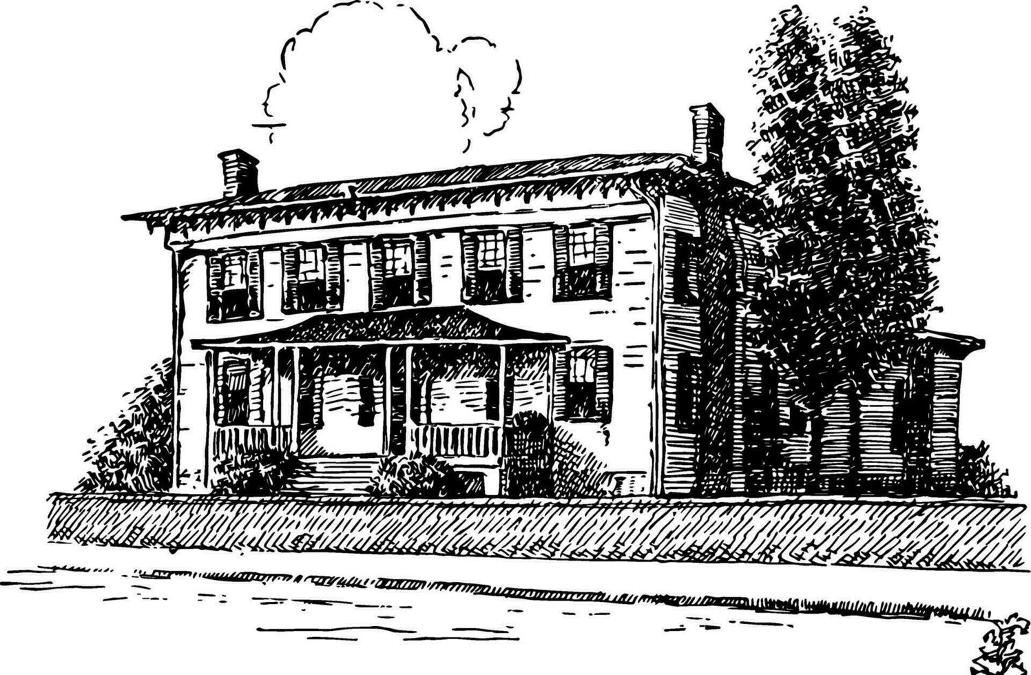 residentie van Jefferson Davis wijnoogst illustratie vector