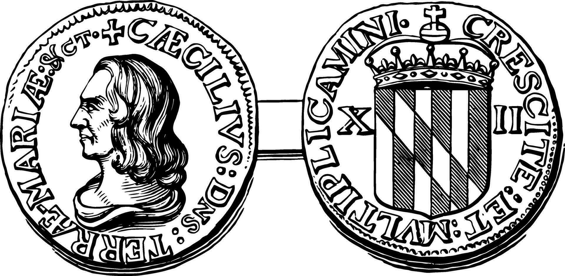 Maryland shilling wijnoogst illustratie. vector