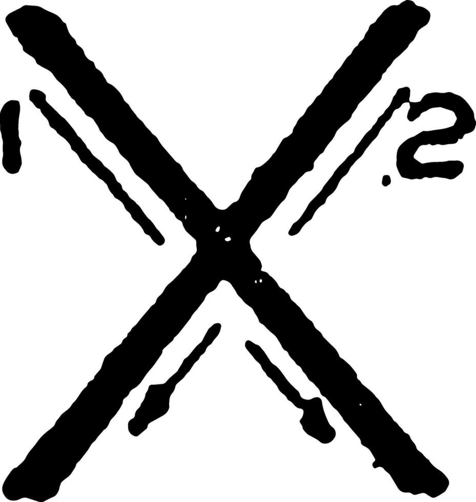 reclame gotisch brief X wijnoogst illustratie. vector