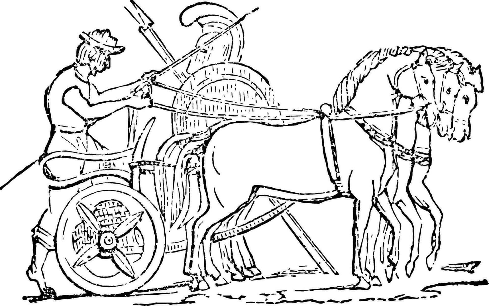 Grieks wagen, wijnoogst illustratie. vector