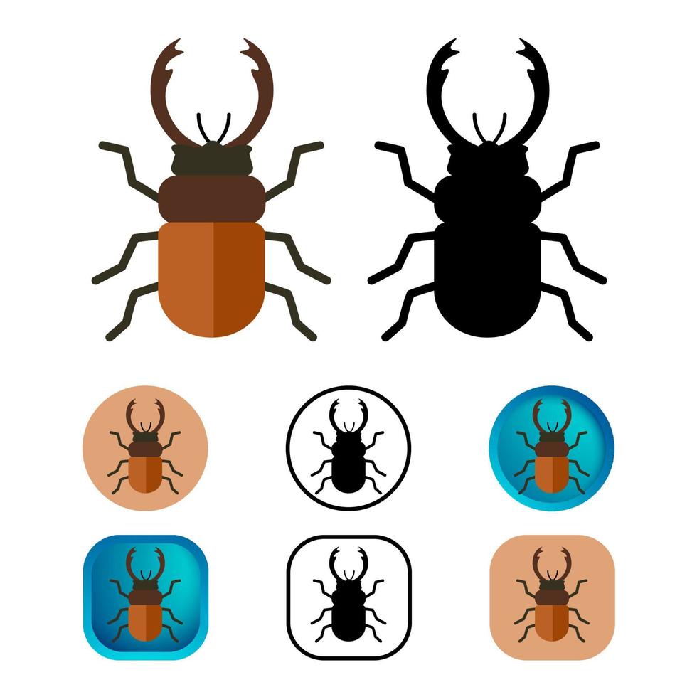 platte chalcosoma insect icoon collectie vector