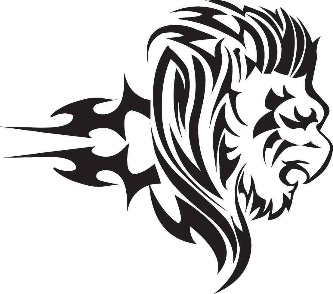 tatoeëren ontwerp van leeuw, wijnoogst gravure. vector