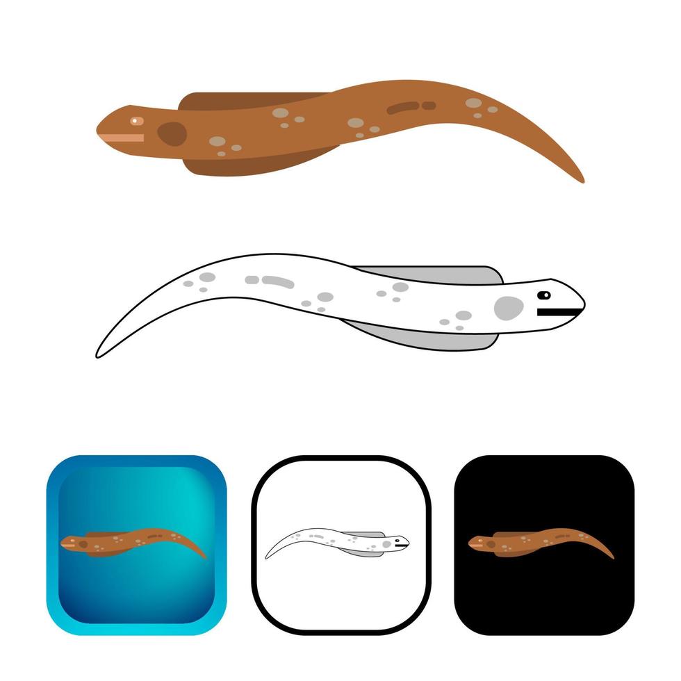 platte paling dier icoon collectie vector