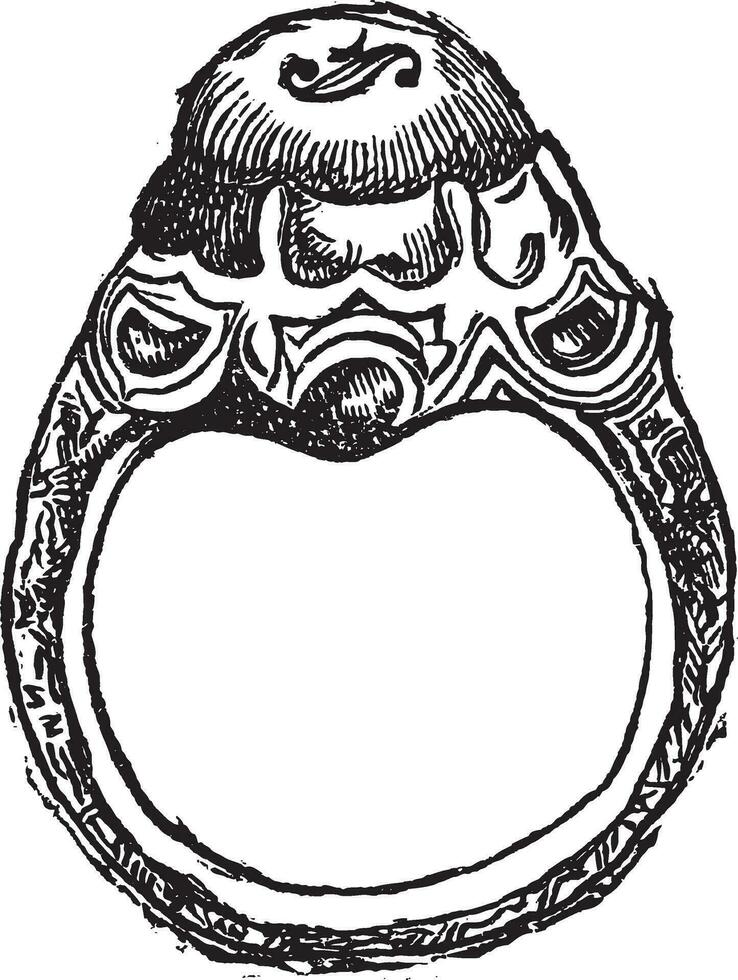 ring van frederick de Super goed wijnoogst gravure vector