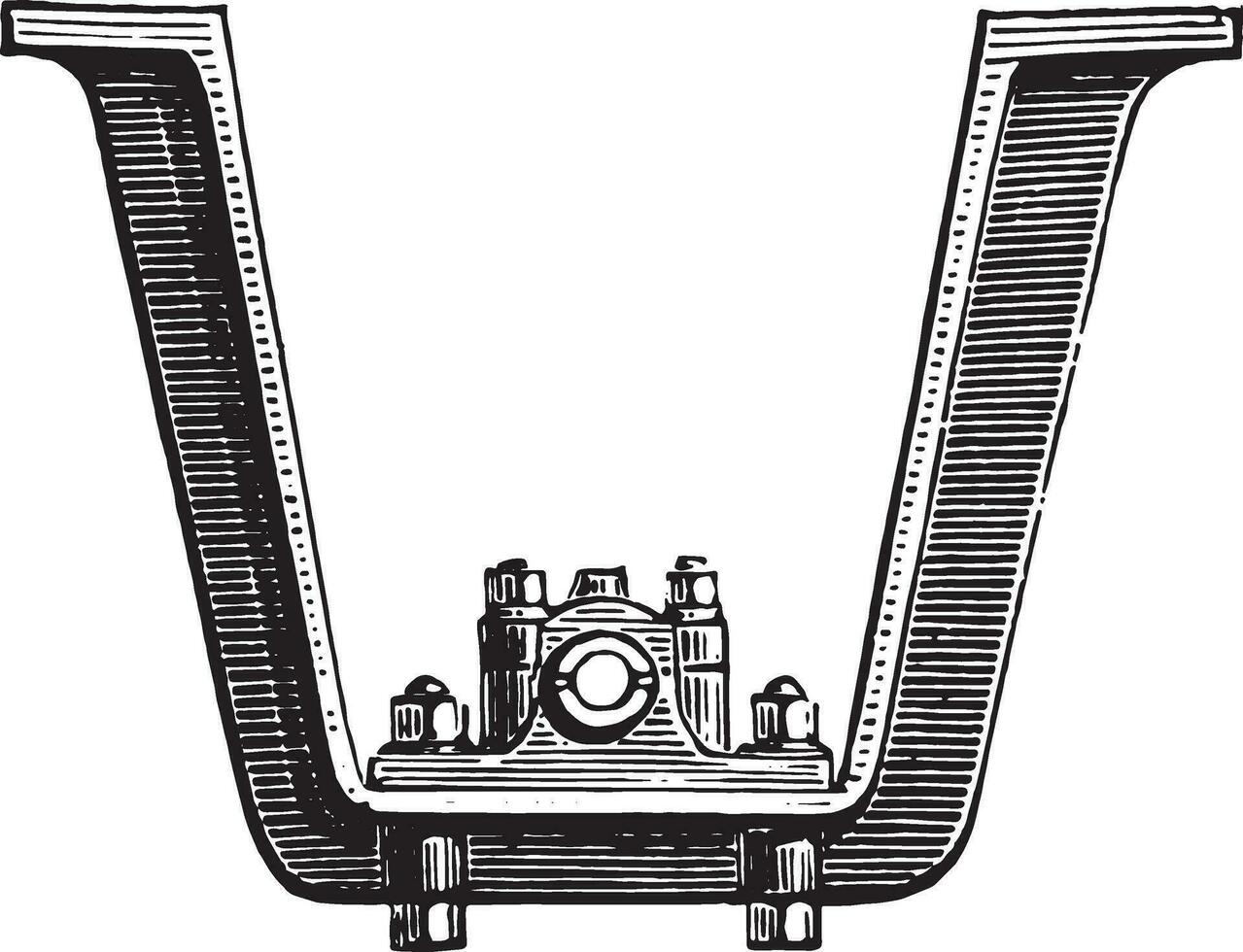 visie van een stoel met binnenste handelswijze, wijnoogst gravure. vector