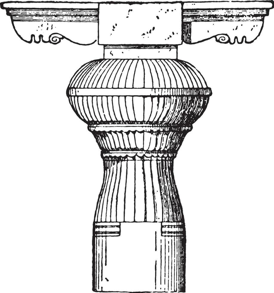 Indisch hoofdstad, wijnoogst gravure. vector