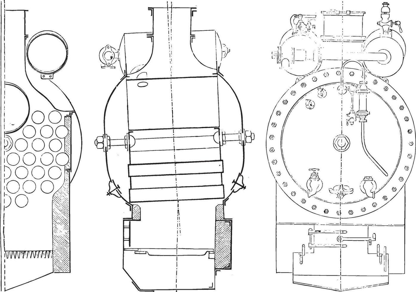 boiler, wijnoogst gravure. vector