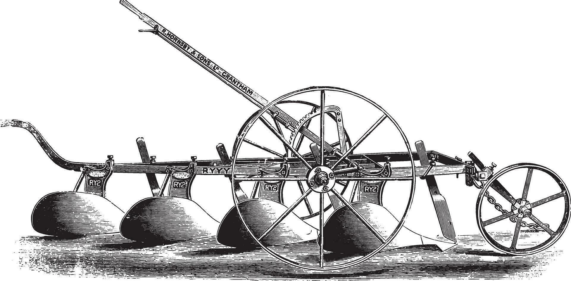 quadrisoc hoornsby, wijnoogst gravure. vector