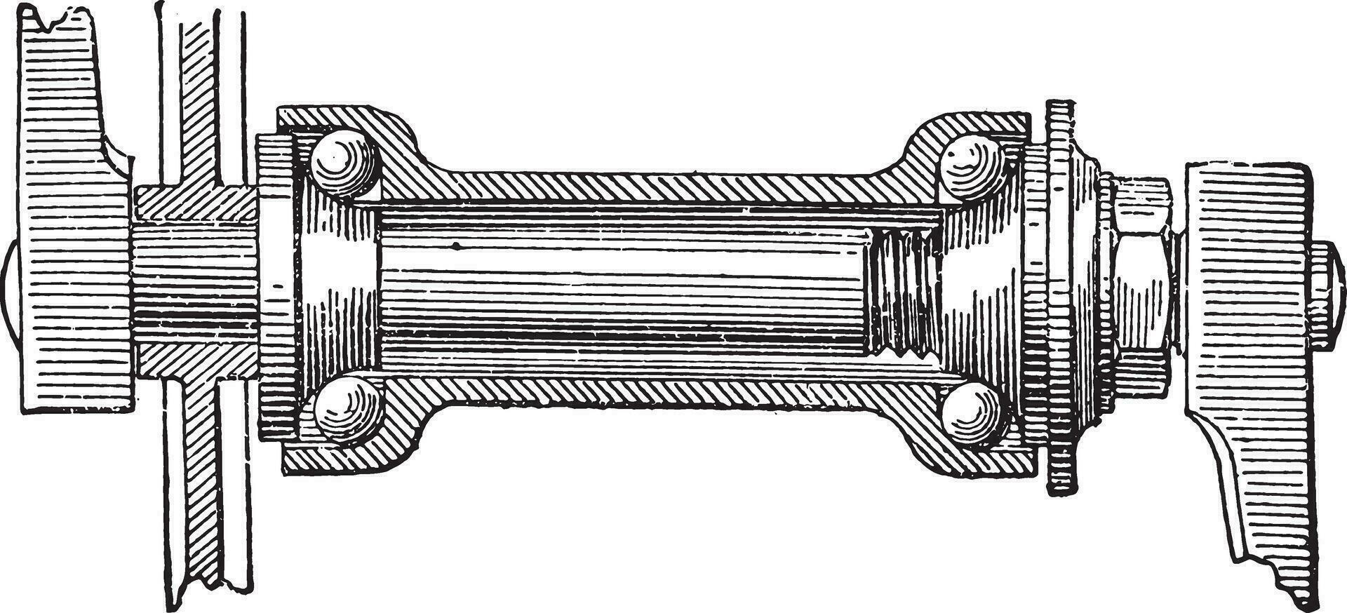 een vouwen fiets, wijnoogst gravure. vector