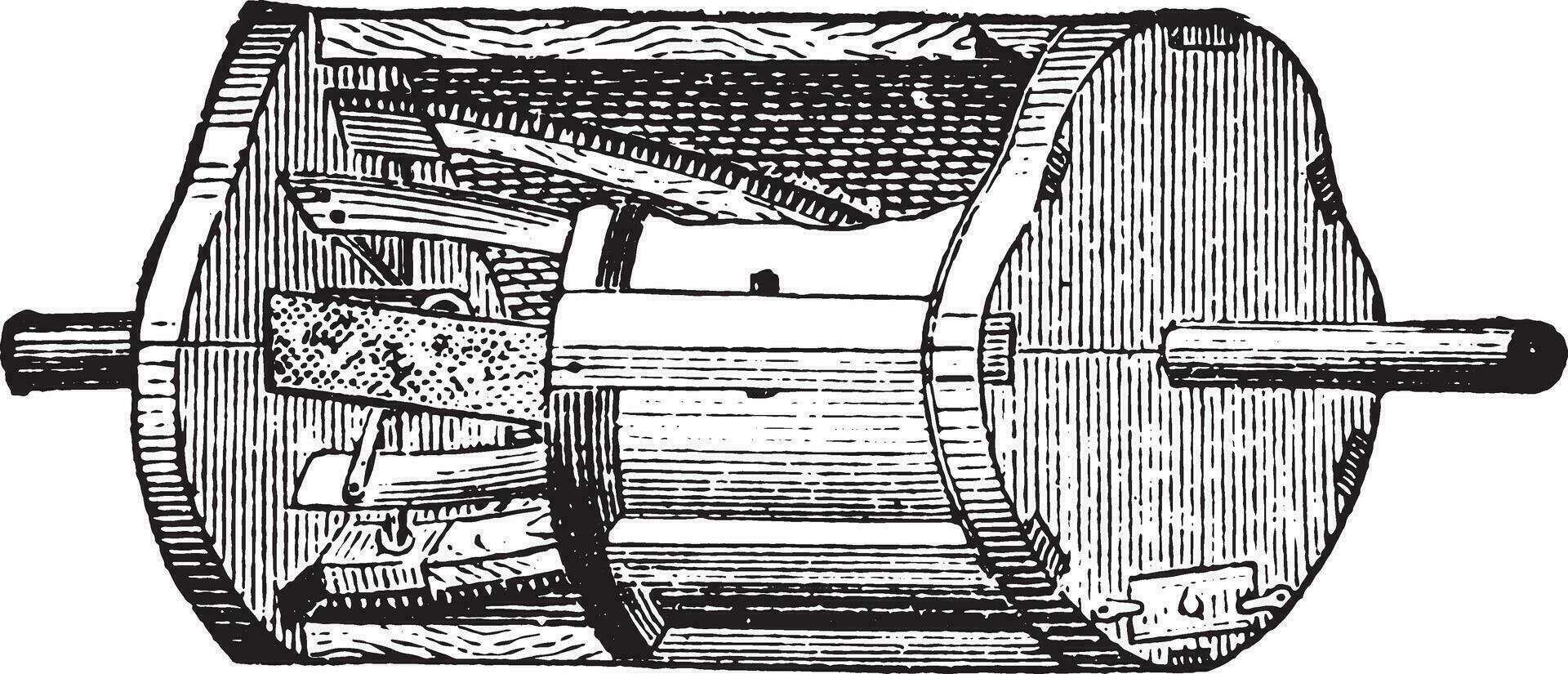 ontkoppelaar, wijnoogst gravure. vector