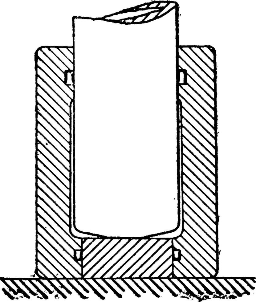 sectie van een druk op rollen bewerkt ijzer, wijnoogst gravure. vector