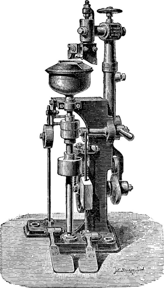 gekalibreerd machine, wijnoogst gravure. vector