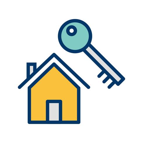 Huis sleutel vector pictogram