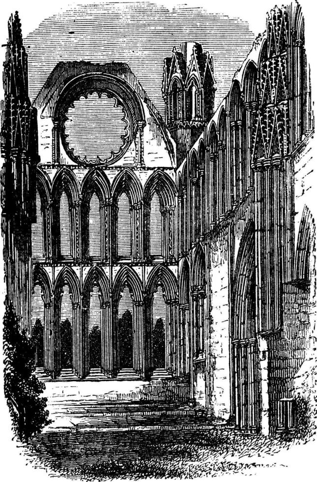 elgin kathedraal in murene, Schotland, wijnoogst gravure vector