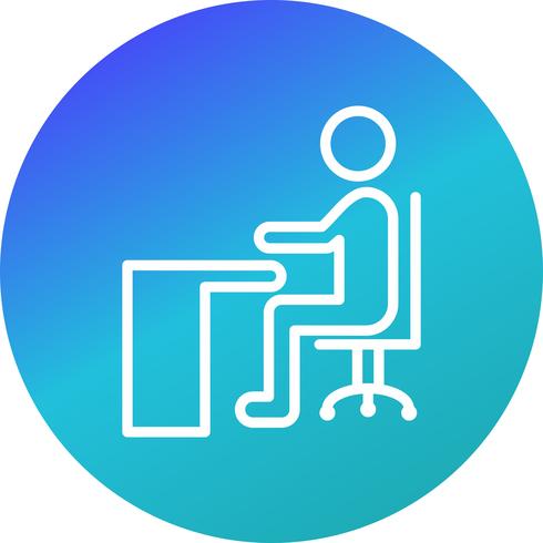 Vector zittend op Bureau pictogram