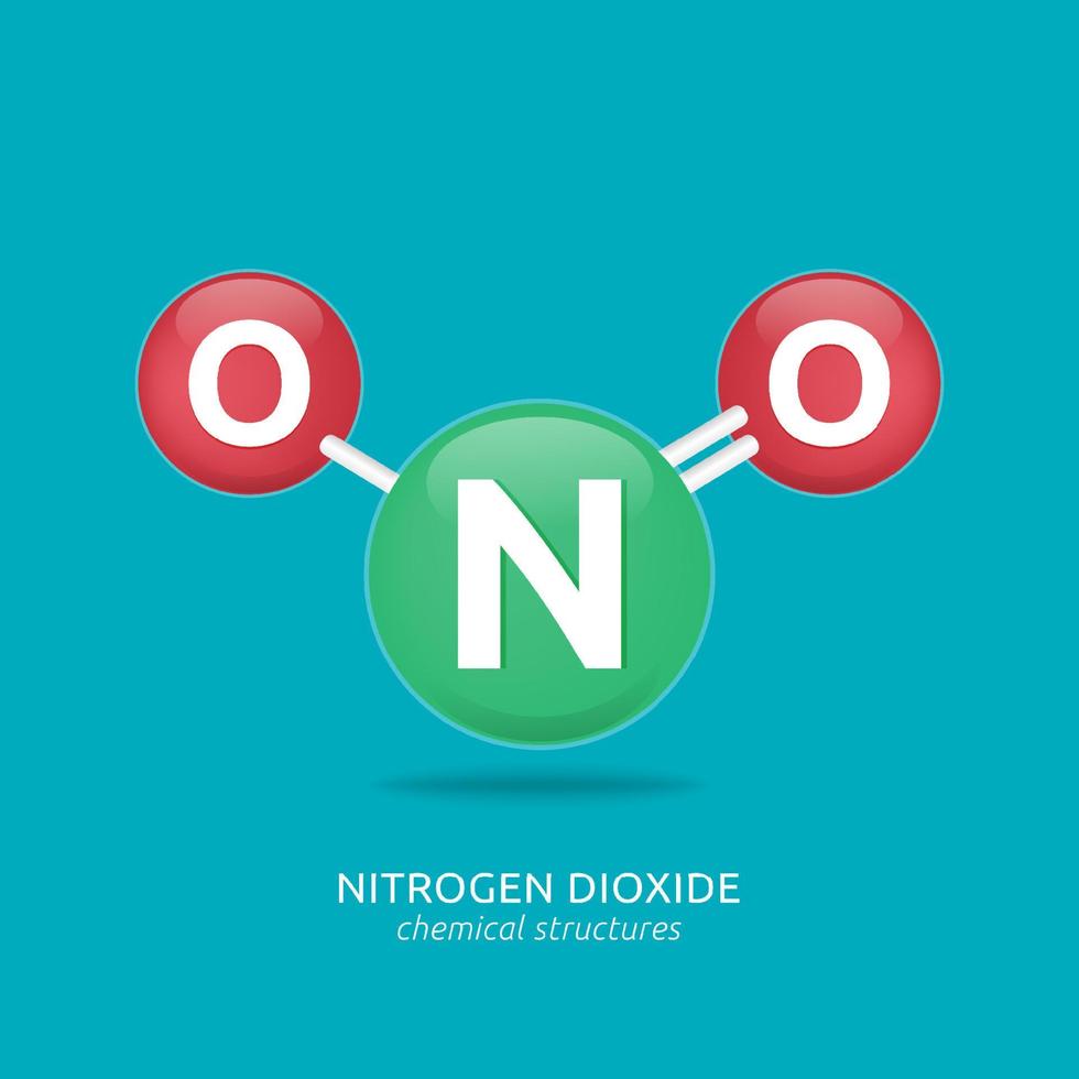 stikstofdioxide formule, chemische structuren vector illustratie