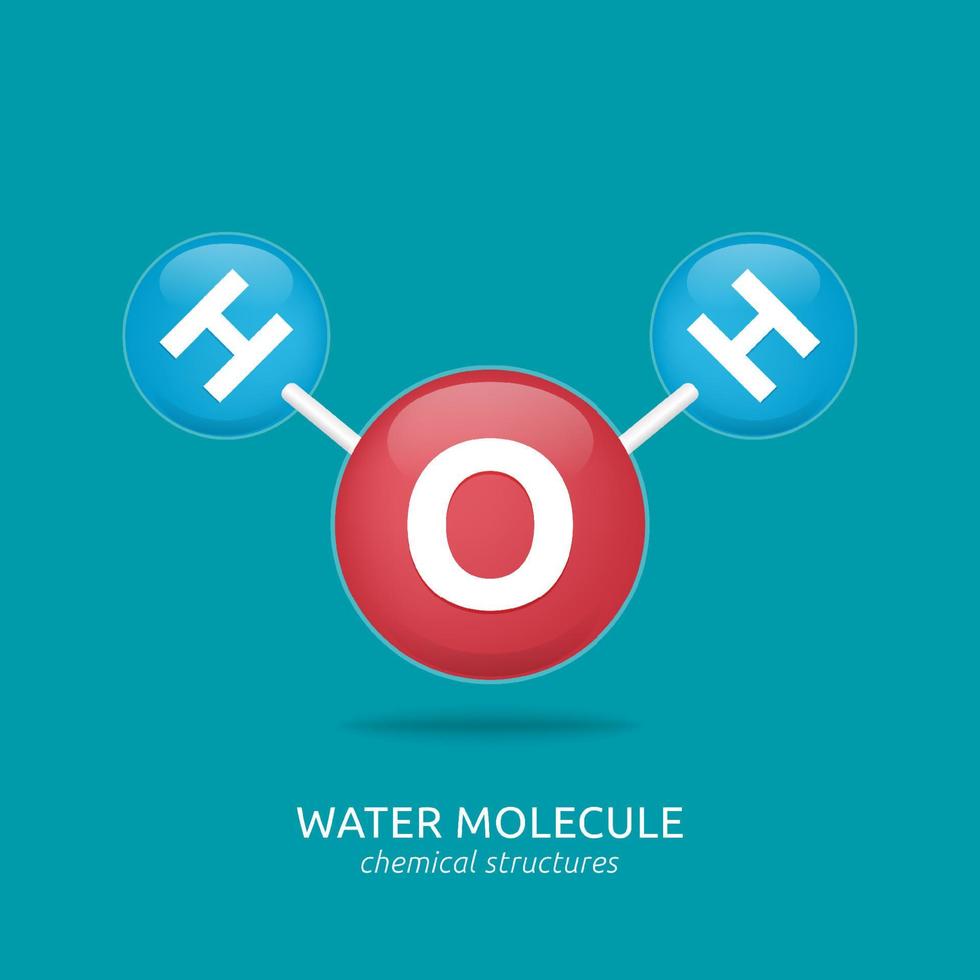 water samengestelde symbool, chemische structuren vector illustratie