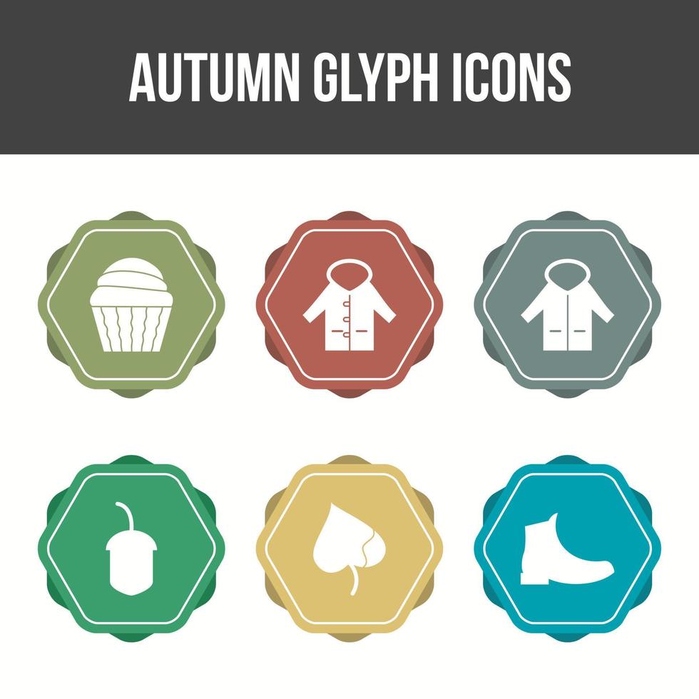 unieke herfst vector icon set