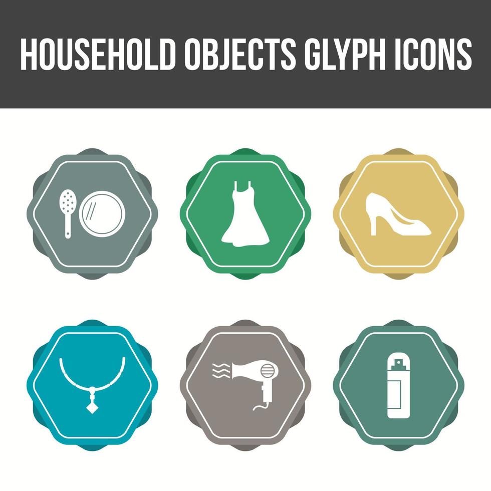 unieke huishoudelijke voorwerpen vector icon set